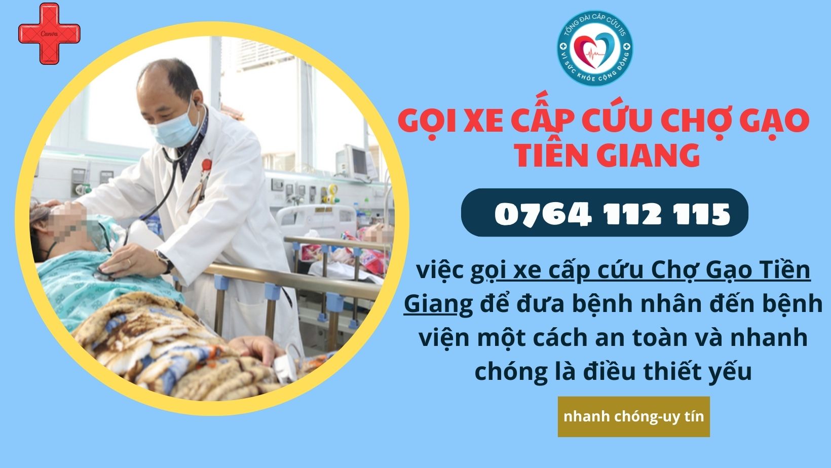 gọi xe cấp cứu Chợ Gạo Tiền Giang