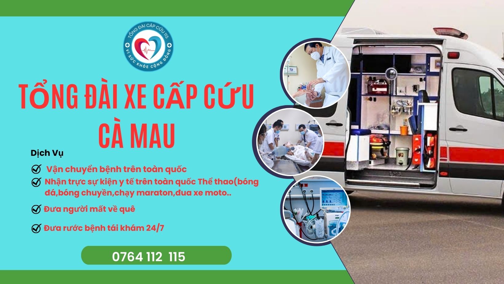Tổng đài xe cấp cứu huyện Ngọc Hiển, Cà Mau 