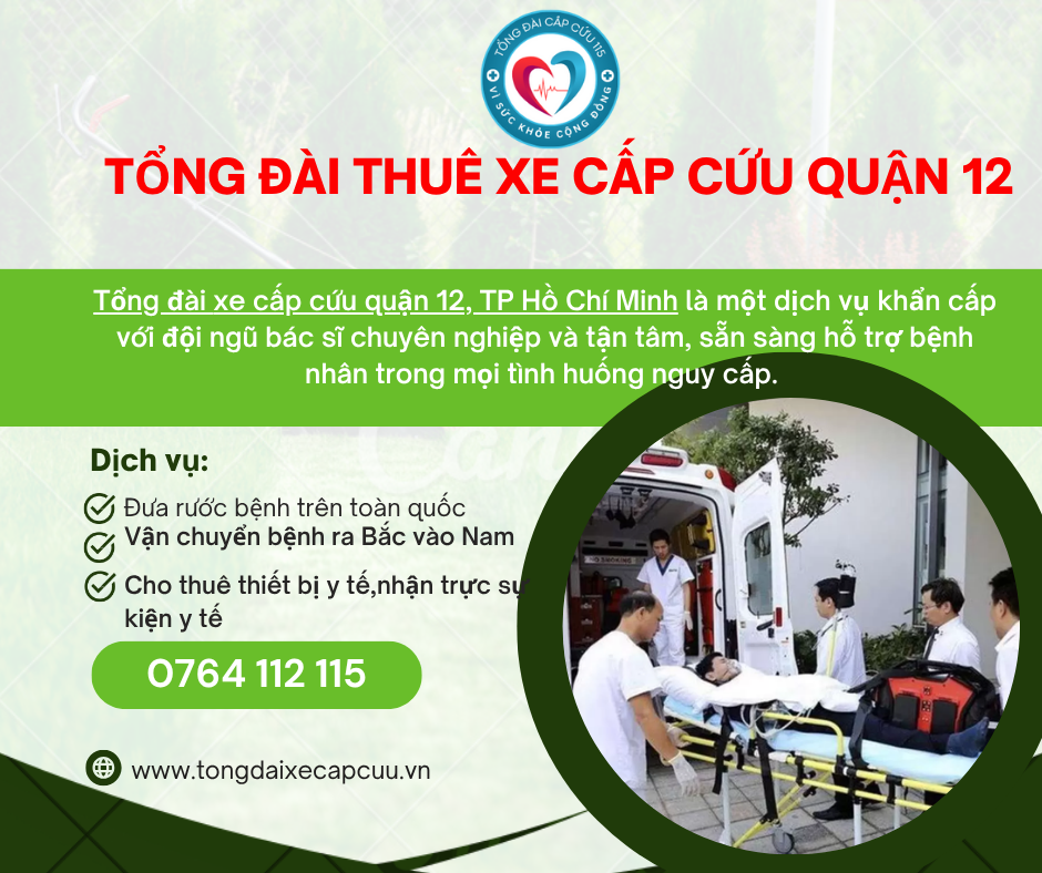 Tổng đài xe cấp cứu quận 12, TP Hồ Chí Minh