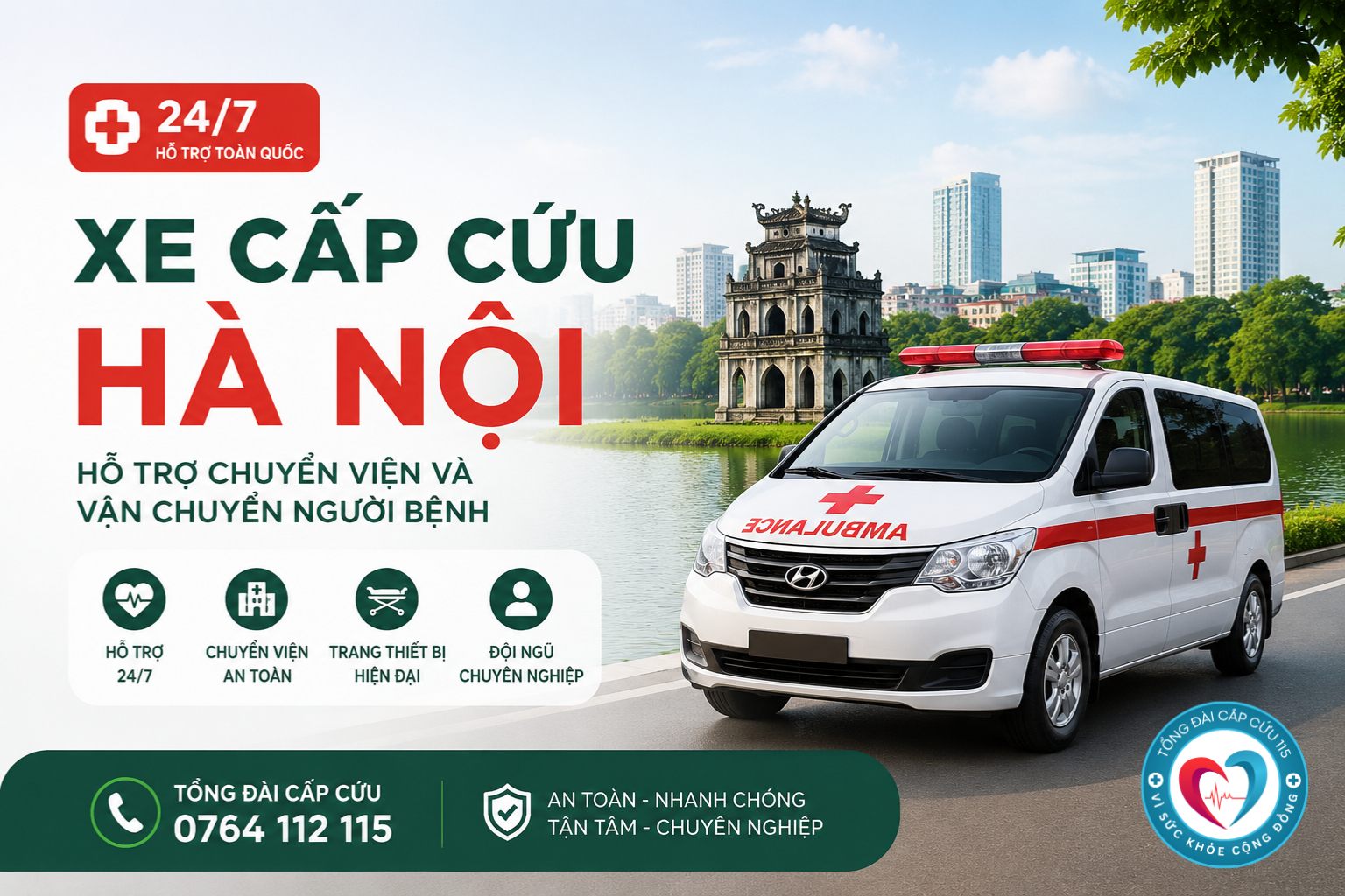 Xe Cấp Cứu Hà Nội 24/7 – Chuyển Viện, Đưa Đón Người Bệnh