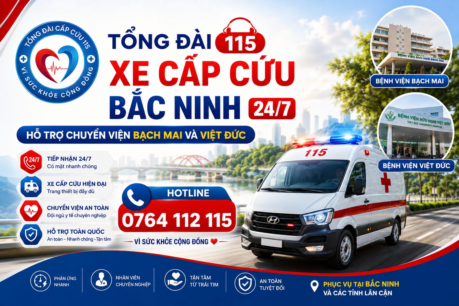 Xe Cấp Cứu Bắc Ninh 24/7 - Hỗ Trợ Chuyển Viện Bạch Mai Và Việt Đức