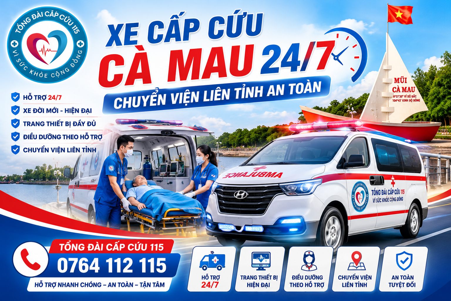 Xe cấp cứu Cà Mau