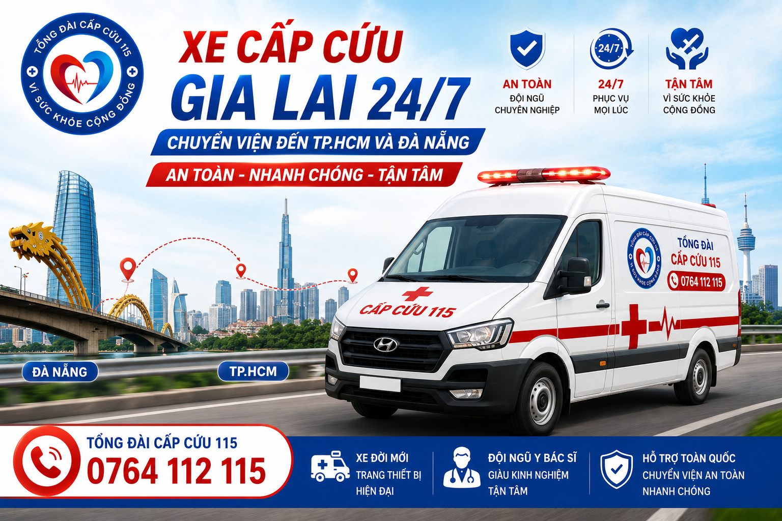 Xe cấp cứu Gia Lai 24/7