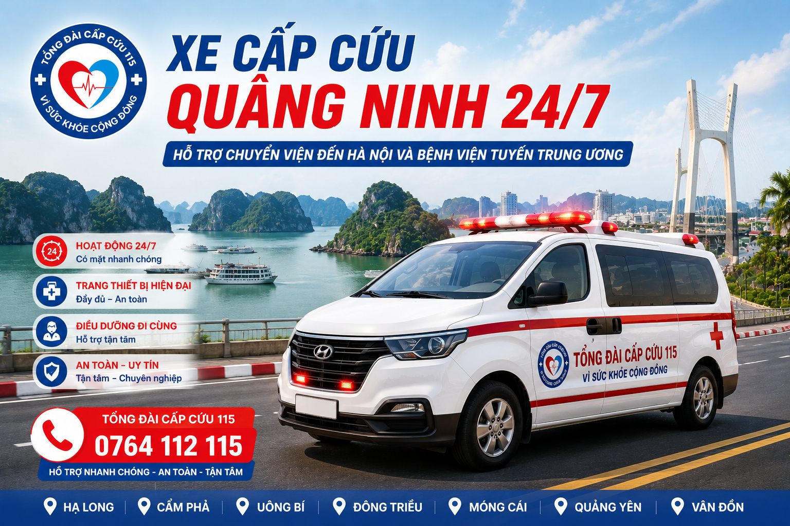 Xe Cấp Cứu Quảng Ninh 24/7 - Hỗ Trợ Chuyển Viện Đến Hà Nội Và Bệnh Viện Tuyến Trung Ương