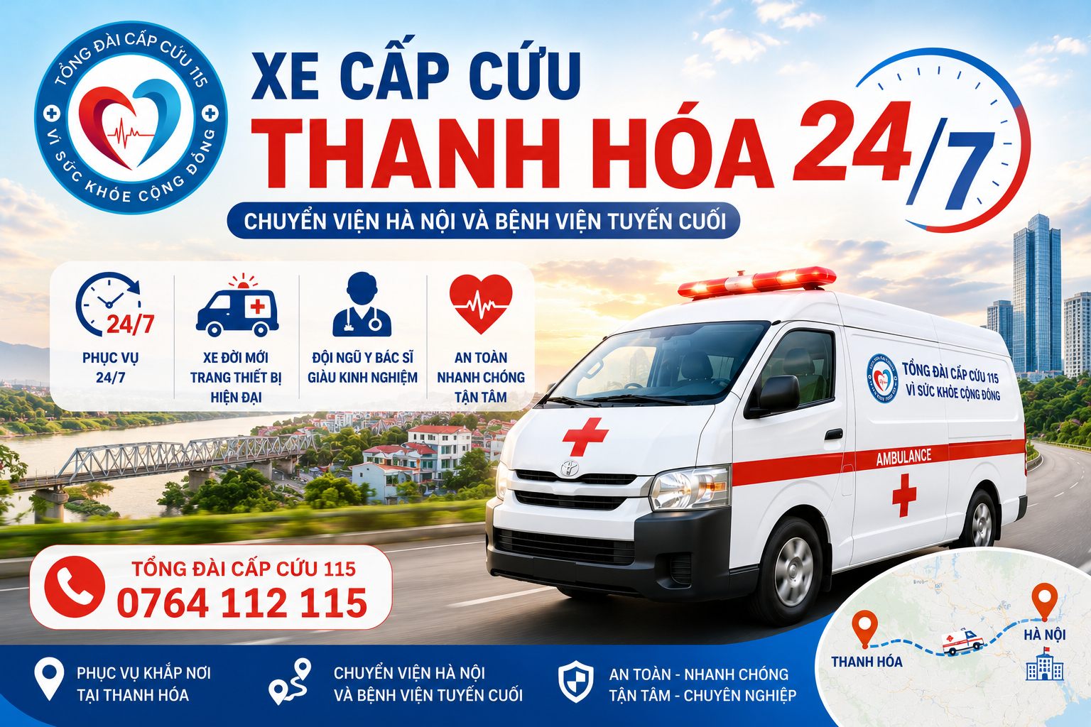 Xe cấp cứu Thanh Hóa 24/7