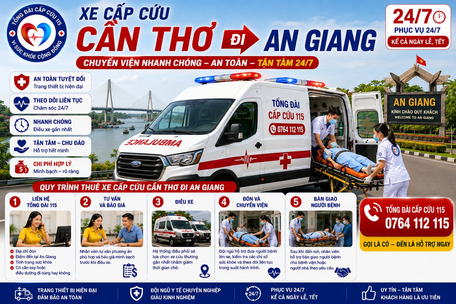 Quy Trình Thuê Xe Cấp Cứu Cần Thơ Đi An Giang