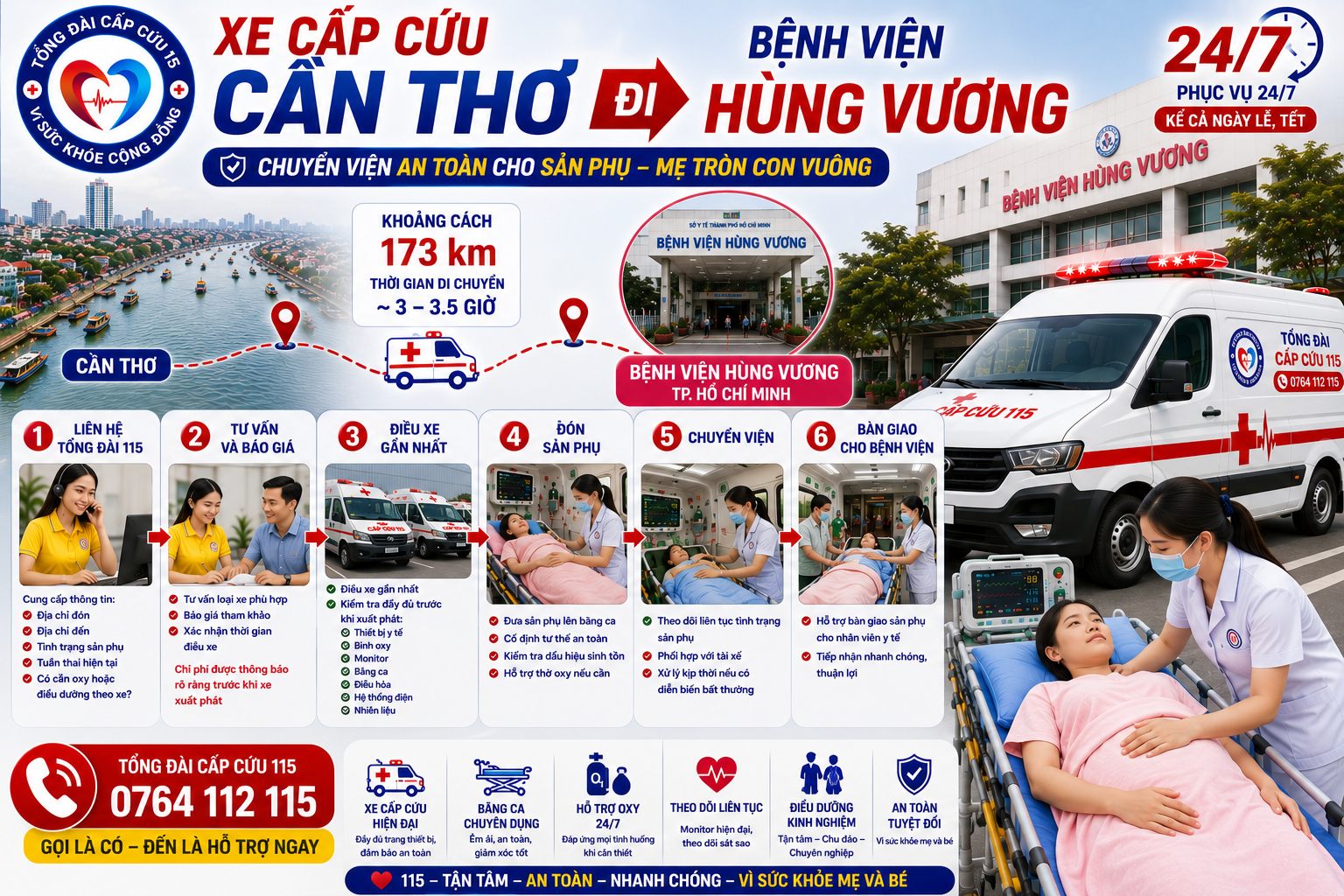Quy Trình Thuê Xe Cấp Cứu Cần Thơ Đi Bệnh Viện Hùng Vương