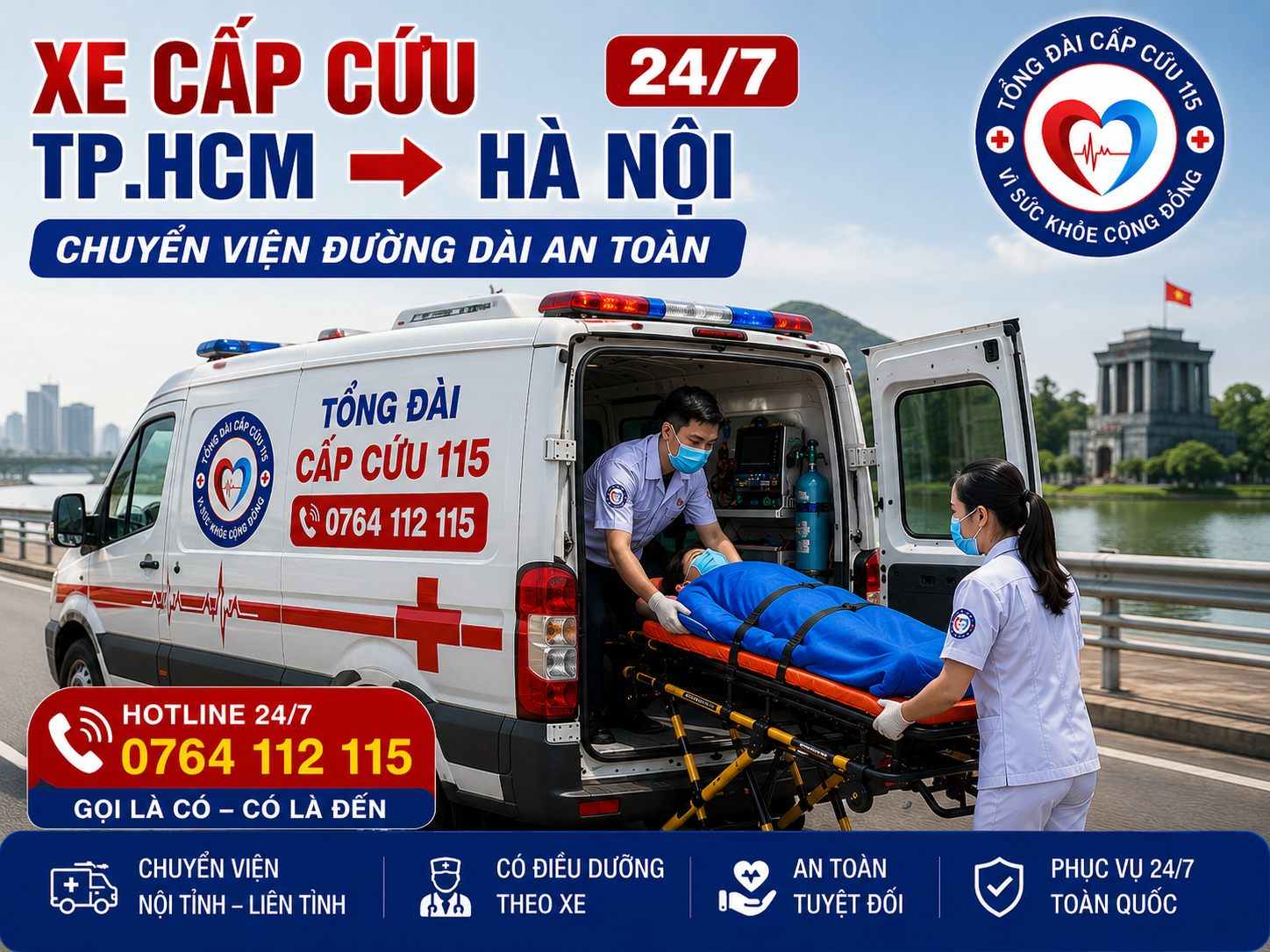 Xe Cấp Cứu TP.HCM Đi Hà Nội 24/7 | Chuyển Viện An Toàn