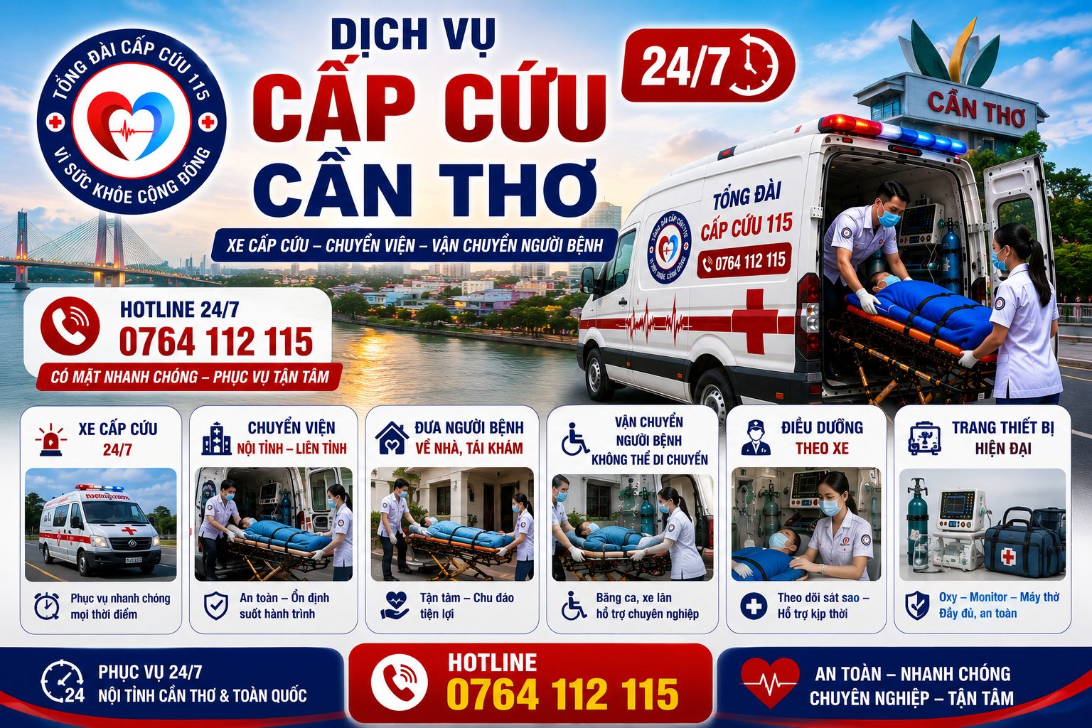 Dịch Vụ Cấp Cứu Cần Thơ 24/7 – Xe Cấp Cứu, Chuyển Viện