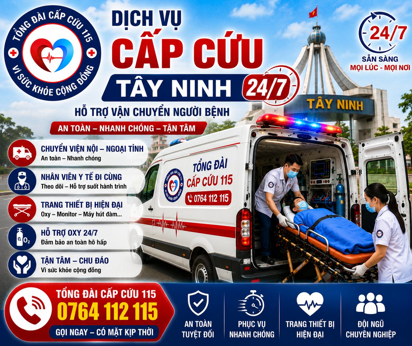 Dịch Vụ Cấp Cứu Tây Ninh 24/7 – Hỗ Trợ Chuyển Viện