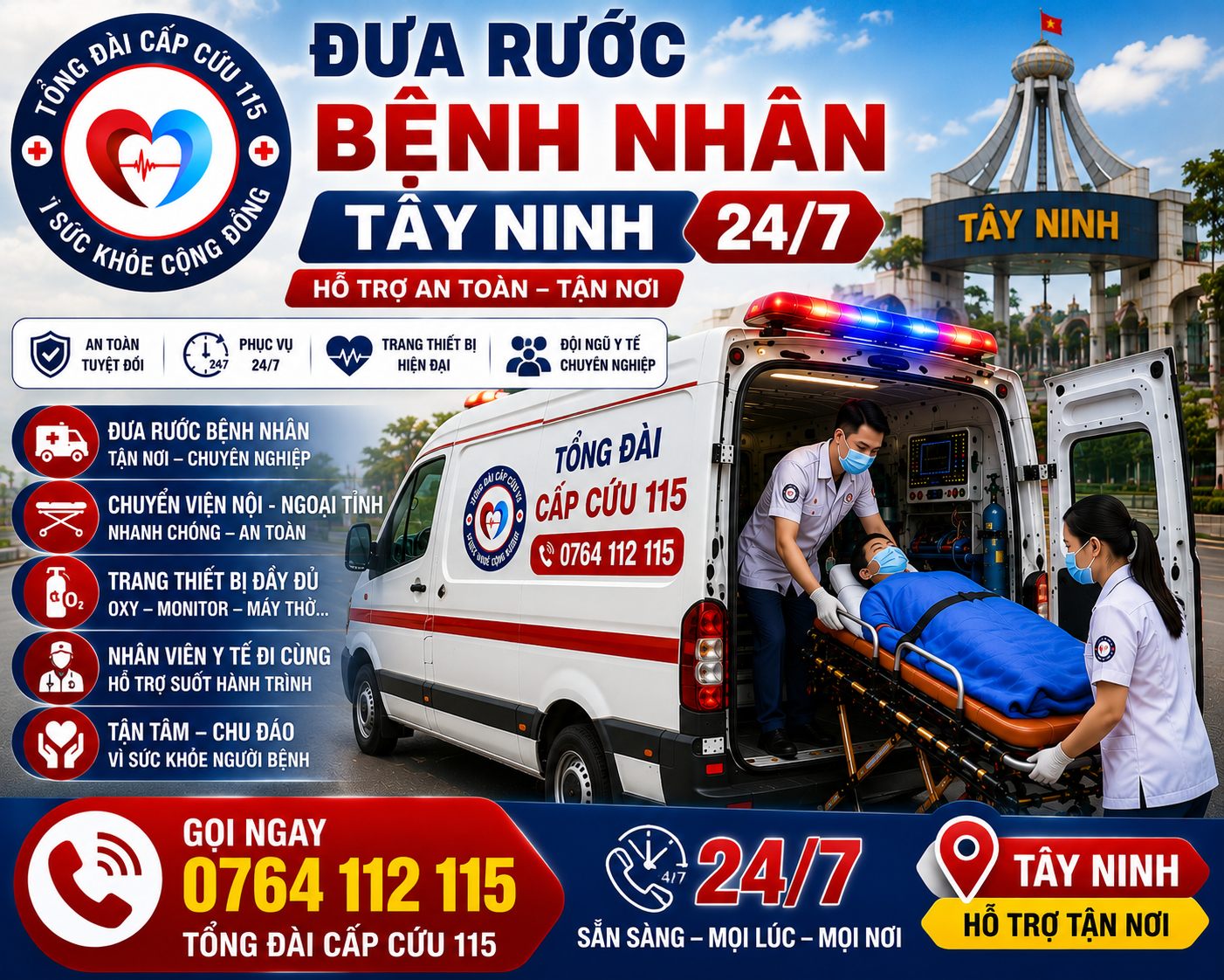 Đưa Rước Bệnh Nhân Tây Ninh 24/7 – Tận Nơi, An Toàn