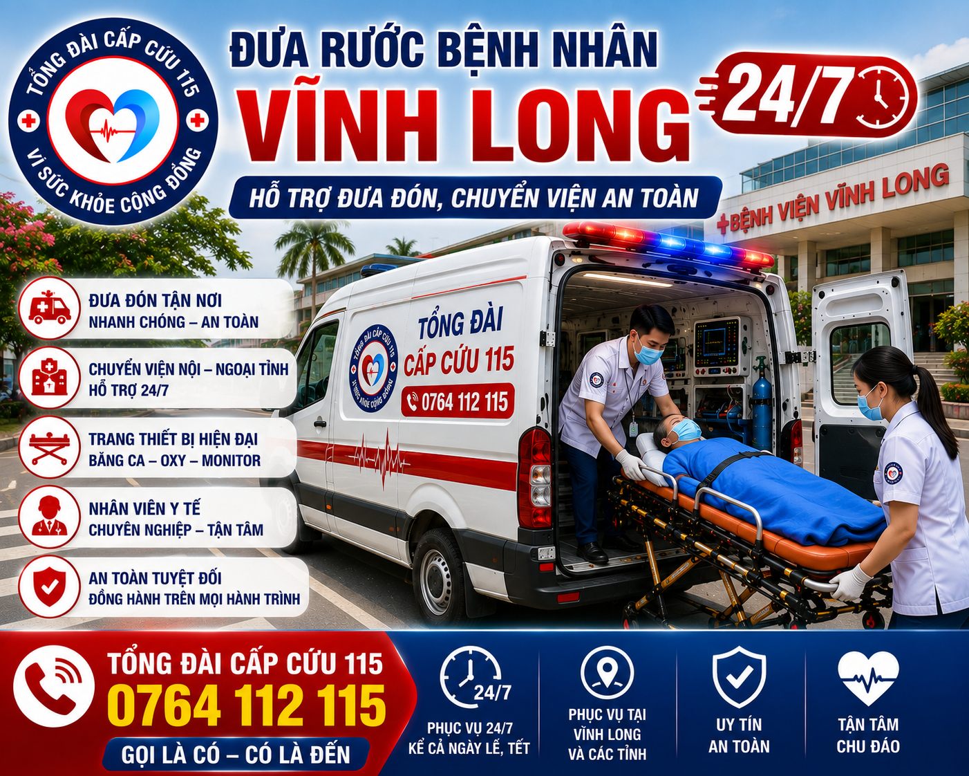 Đưa Rước Bệnh Nhân Vĩnh Long 24/7 – Đưa Đón, Chuyển Viện