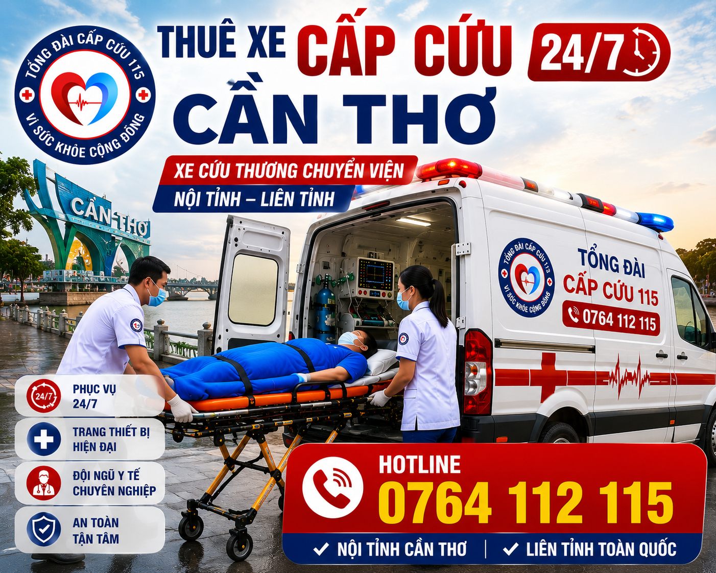 Thuê Xe Cấp Cứu Cần Thơ 24/7 – Xe Cứu Thương Chuyển Viện