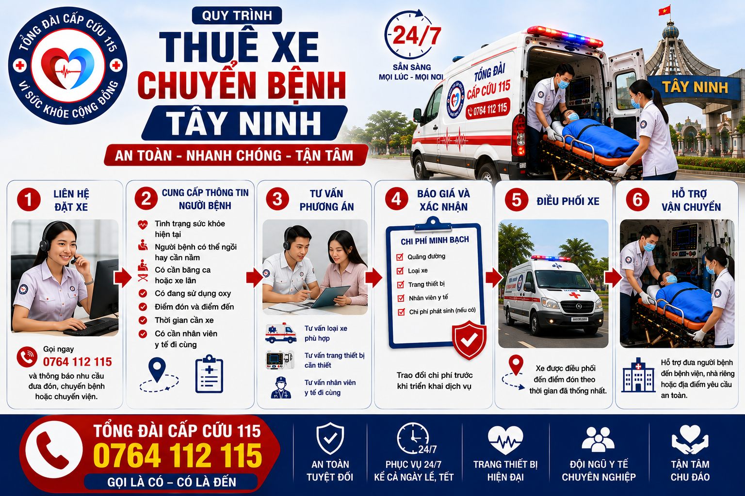 Quy Trình Thuê Xe Chuyển Bệnh Tây Ninh