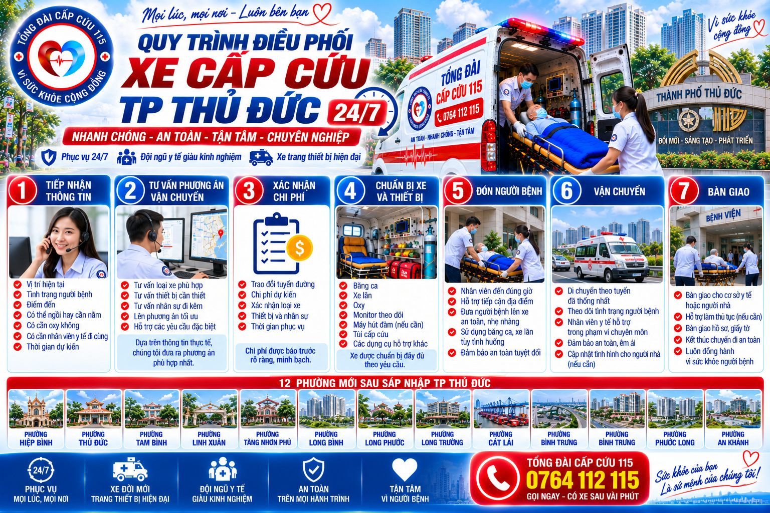 Quy Trình Điều Phối Xe Cấp Cứu TP Thủ Đức