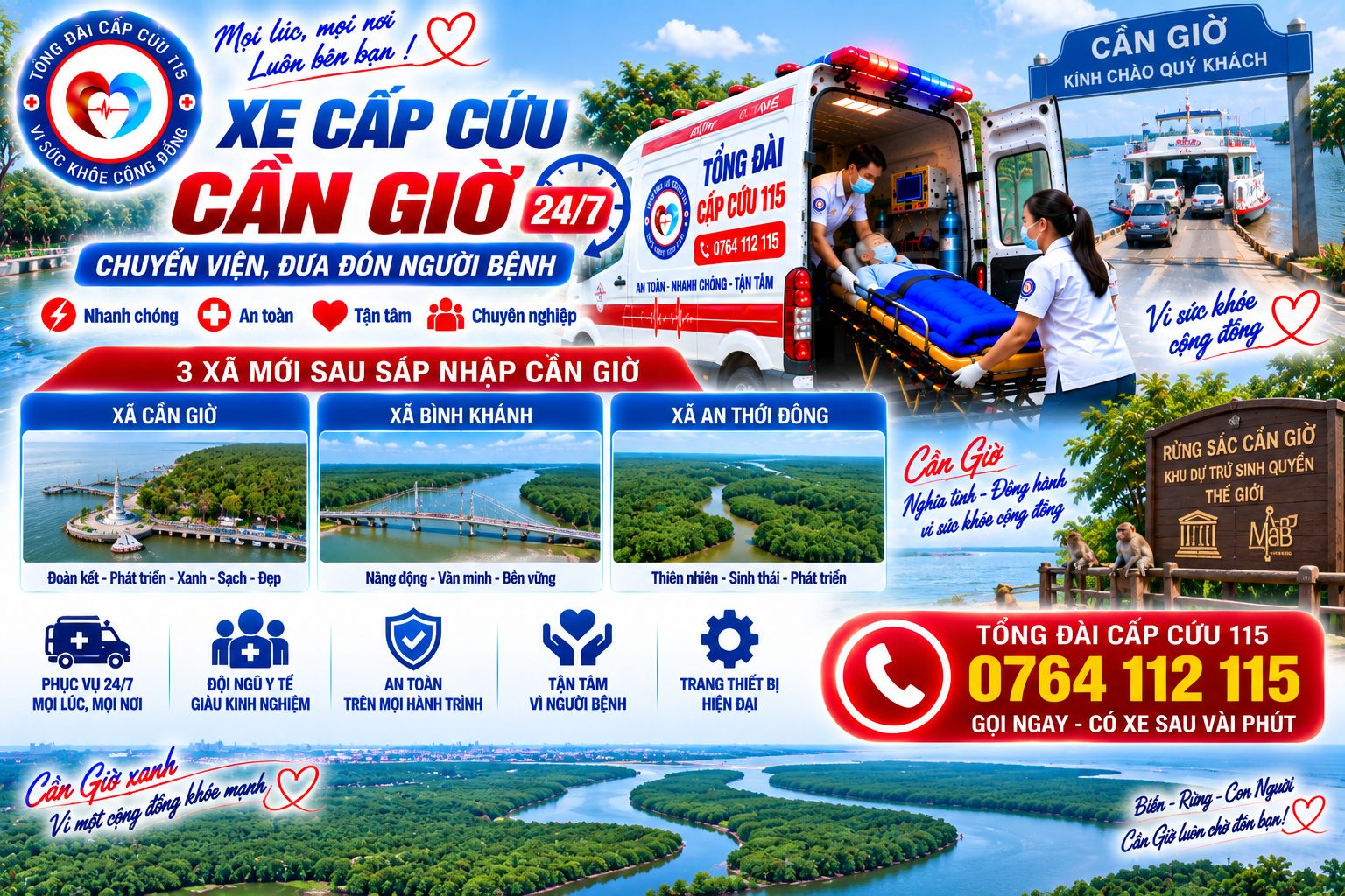 Xe Cấp Cứu Cần Giờ 24/7 – Chuyển Viện, Đưa Đón Người Bệnh