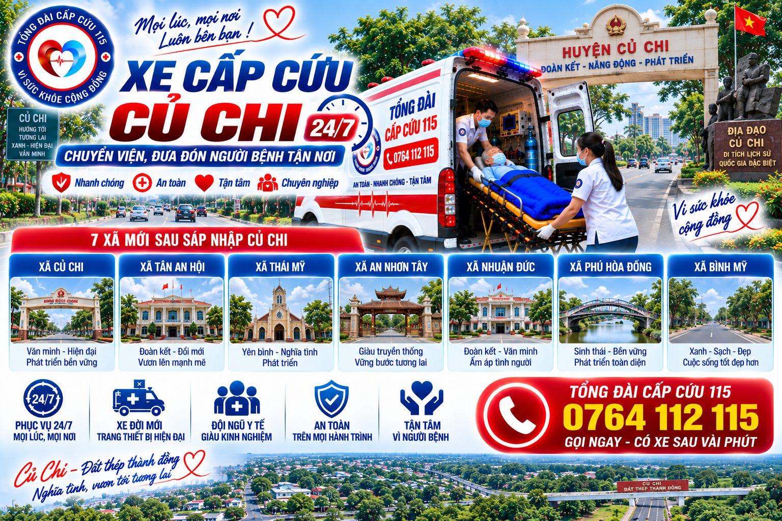 Xe Cấp Cứu Củ Chi 24/7 – Chuyển Viện, Đưa Đón Người Bệnh