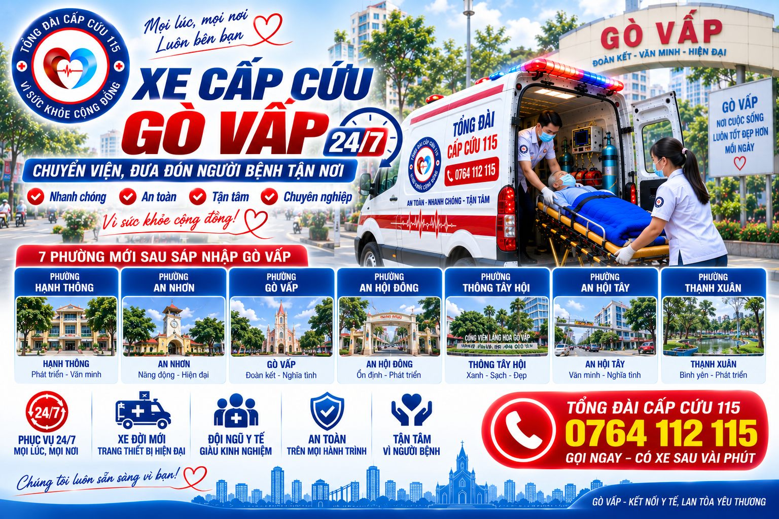 Xe Cấp Cứu Gò Vấp 24/7 – Chuyển Viện, Đưa Đón Người Bệnh