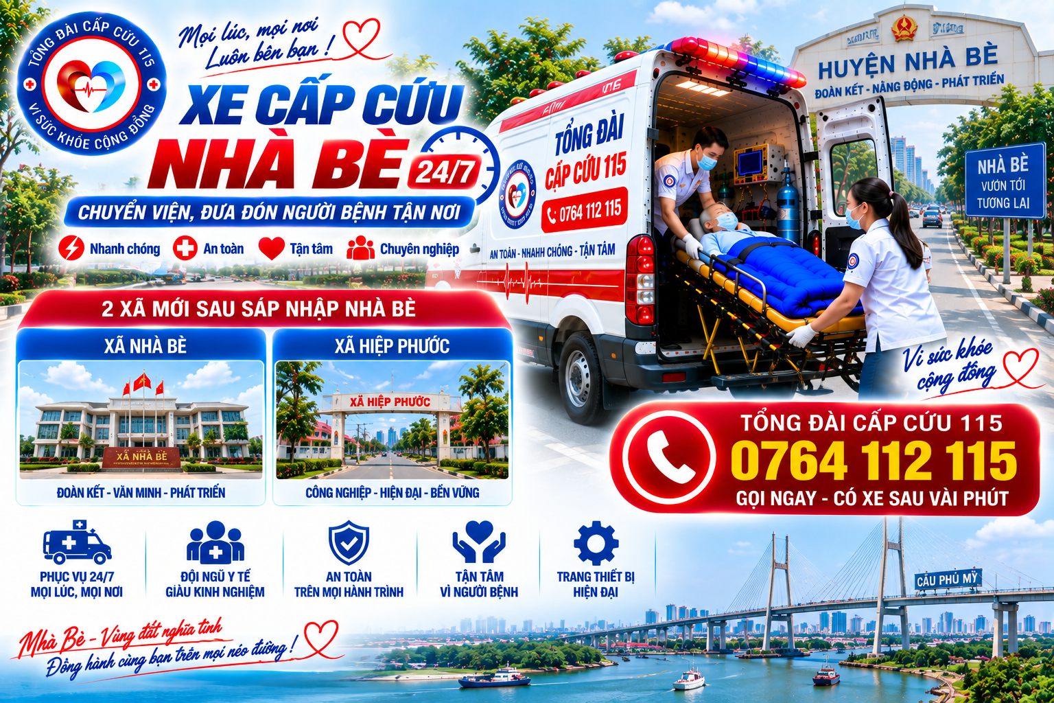 Xe Cấp Cứu Nhà Bè 24/7 – Chuyển Viện, Đưa Đón Người Bệnh