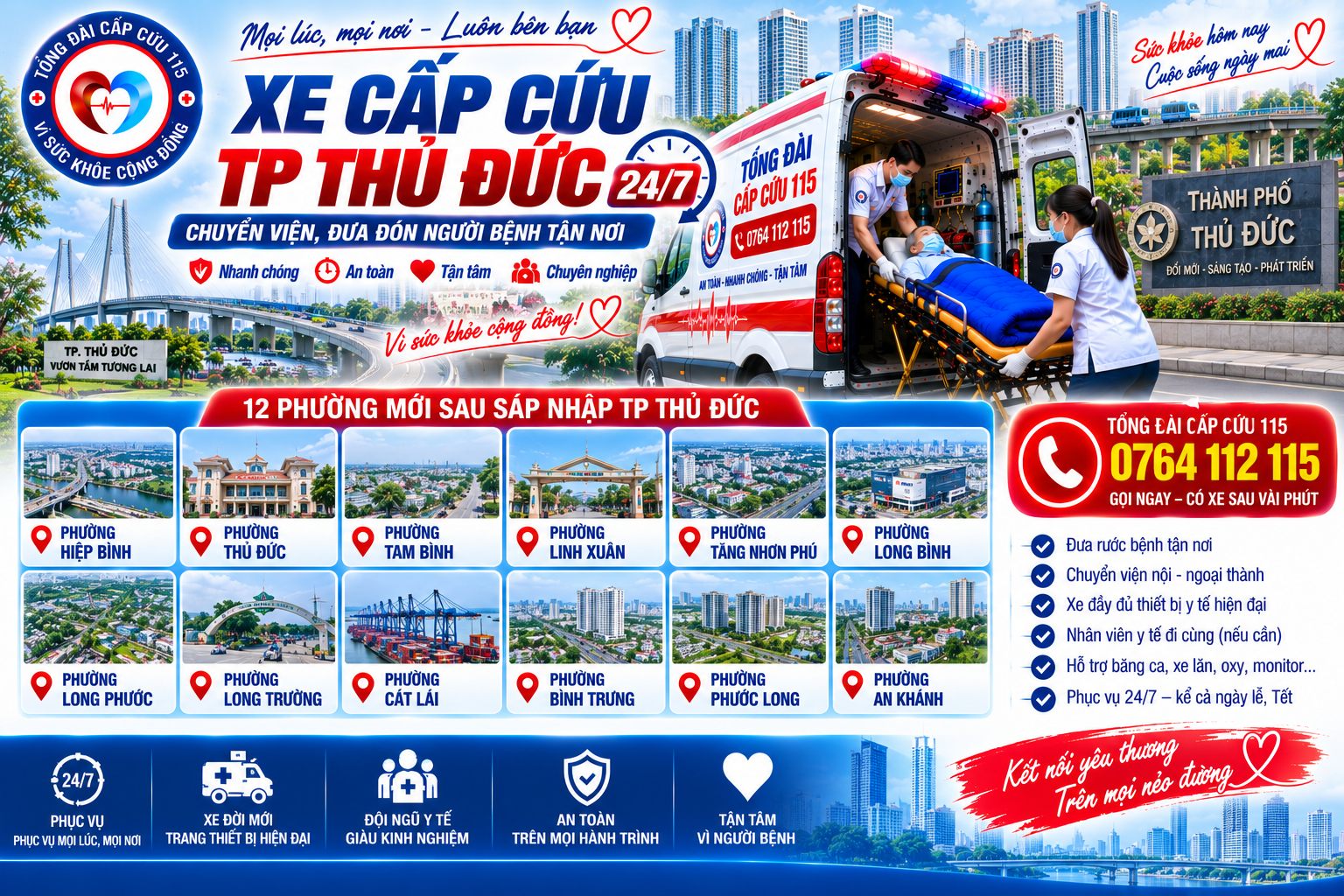Xe Cấp Cứu TP Thủ Đức 24/7 – Chuyển Viện, Đưa Đón Người Bệnh